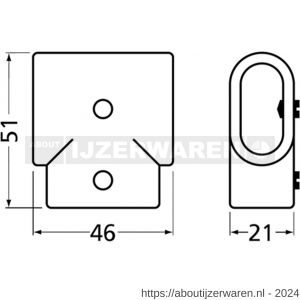 Hermeta 1280 garderobebuis T-stuk horizontaal Gardelux 1 buis 1010 zwart EAN sticker - W20101646 - afbeelding 1