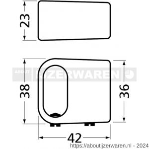 Hermeta 1285 garderobebuis T-stuk verticaal Gardelux 1 buis 1010 naturel EAN sticker - W20100337 - afbeelding 2