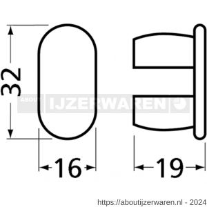 Hermeta 1290 garderobebuis eindstop Gardelux 1 buis 1010 nieuw zilver - W20102118 - afbeelding 2