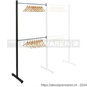 Hermeta 1346 garderobe aanbouw jassenrek 1 m zwart - W20101368 - afbeelding 1