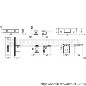 Hermeta 2072 garderobe muurbevestiging Gardelux 2 mat naturel - W20100558 - afbeelding 2