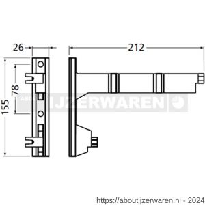 Hermeta 2092 garderobebuis steun Gardelux 2 RAL 9011 zwart - W20101829 - afbeelding 2