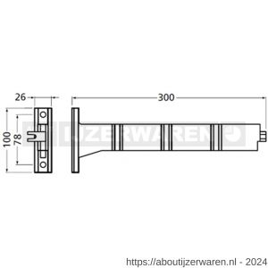 Hermeta 2093 garderobebuis steun Gardelux 2 RAL 9011 zwart - W20101826 - afbeelding 2