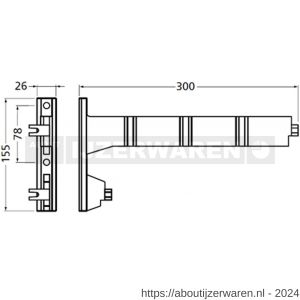 Hermeta 2094 garderobebuis steun Gardelux 2 RAL 9011 zwart - W20101825 - afbeelding 2