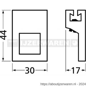 Hermeta 2111 garderobe inhaakoog vast Gardelux 2 wit - W20101681 - afbeelding 2