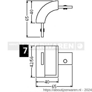 Hermeta 2130 garderobelijst hoek buiten rond Gardelux 2 lijst 2000 zwart - W20100351 - afbeelding 2