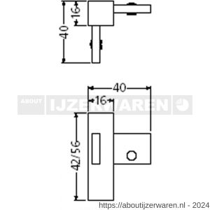 Hermeta 2135 garderobelijst hoek binnen Gardelux 2 lijst 2000 zwart - W20100353 - afbeelding 2