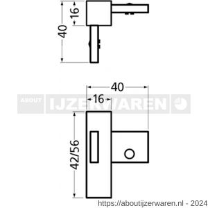 Hermeta 2136 garderobelijst hoek binnen Gardelux 2 lijst 2001 zwart - W20100354 - afbeelding 2