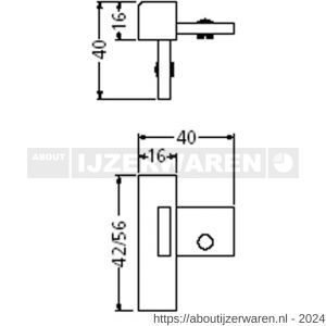 Hermeta 2141 garderobelijst hoek buiten Gardelux 2 lijst 2001 zwart - W20100356 - afbeelding 2