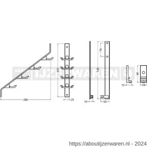 Hermeta 2350 garderobe hakenstrip Gardelux 2R zwart en haken naturel - W20100564 - afbeelding 2