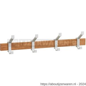 Hermeta 2681 wand garderobe kapstok serie A 4-haaks hout winkelverpakking - W20100619 - afbeelding 1