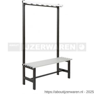 Hermeta 3027 zitbank Gardelux type 5 115 cm aluminium zitting zwart - W20101327 - afbeelding 1