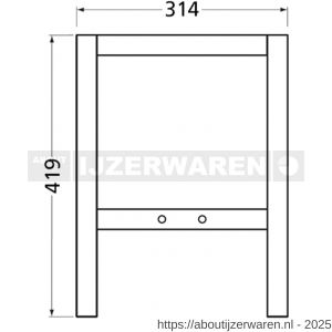 Hermeta 3063 steun voor zitbank verbindingsregel Gardelux type 3 zwart - W20101355 - afbeelding 2