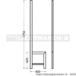Hermeta 3075 zitbank banksteun Gardelux type 5 Gardelux vrijstaand zwart - W20101356 - afbeelding 2