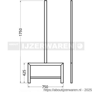Hermeta 3076 zitbank banksteun Gardelux type 6 Gardelux vrijstaand zwart - W20101357 - afbeelding 2
