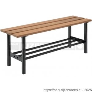 Hermeta 3080 zitbank Gardelux type 3 115 cm houten zitting met schoenenrek zwart - W20101343 - afbeelding 1