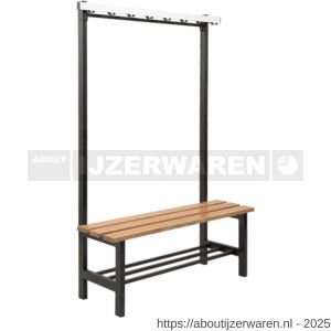 Hermeta 3085 zitbank Gardelux type 5 115 cm houten zitting met schoenenrek zwart - W20101345 - afbeelding 1