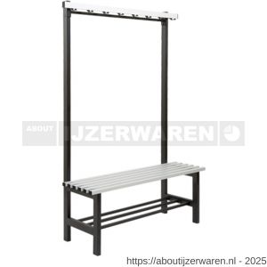 Hermeta 3087 zitbank Gardelux type 5 115 cm aluminium zitting met schoenenrek zwart - W20101333 - afbeelding 1