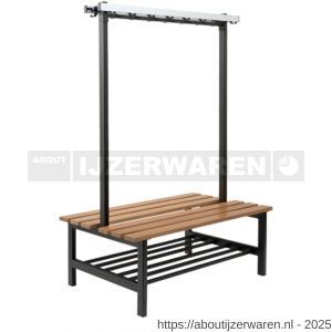 Hermeta 3090 zitbank Gardelux type 6 115 cm houten zitting met schoenenrek zwart - W20101347 - afbeelding 1