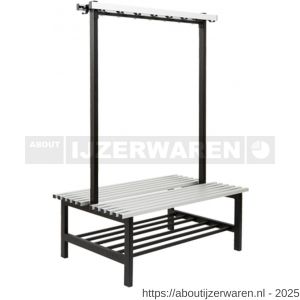 Hermeta 3092 zitbank Gardelux type 6 115 cm aluminium zitting met schoenenrek zwart - W20101335 - afbeelding 1