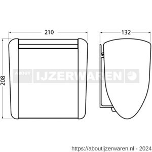 Hermeta 3275 wand afvalbak 2,5 L RAL 5011 EAN sticker - W20100212 - afbeelding 2