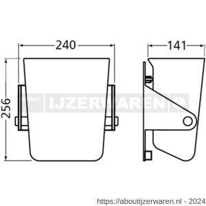 Hermeta 3370 wand afvalbak 4 L grijs RAL 7036 - W20100215 - afbeelding 2