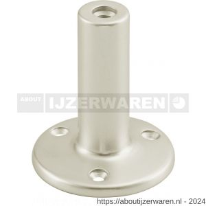 Hermeta 3516 leuninghouder rozet met vaste zuil opschroevend 71 mm nieuw zilver - W20100944 - afbeelding 1