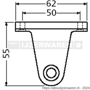 Hermeta 3521 leuninghouder zadel voor ronde leuning nieuw zilver - W20100976 - afbeelding 2