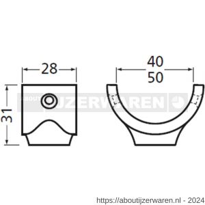 Hermeta 3523 leuninghouder zadel type 4 R=20 mm naturel - W20100983 - afbeelding 2