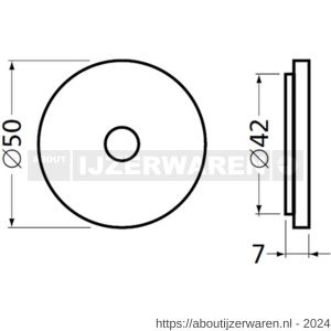 Hermeta 3531 leuninghouder zuil D=20 mm L=71 mm 2x M8 naturel - W20101003 - afbeelding 2