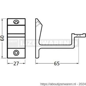 Hermeta 3540 leuninghouder vlakzadel opschroevend mat naturel EAN sticker - W20100884 - afbeelding 2