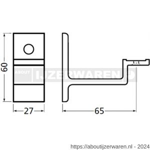 Hermeta 3541 leuninghouder vlakzadel stokschroef naturel - W20101521 - afbeelding 2