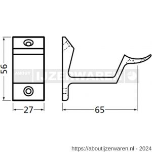 Hermeta 3542 leuninghouder holzadel opschroevend mat naturel EAN sticker - W20100893 - afbeelding 2