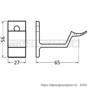 Hermeta 3543 leuninghouder holzadel stokschroef nieuw zilver - W20101776 - afbeelding 2