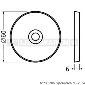 Hermeta 3566 leuninghouder rozet 82 mm met gat 8,5 mm naturel - W20100967 - afbeelding 2