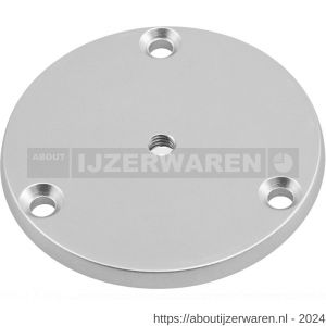 Hermeta 3567 leuninghouder rozet 82 mm met 3 verzonken gaten naturel EAN sticker - W20100973 - afbeelding 1