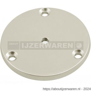 Hermeta 3567 leuninghouder rozet 82 mm met 3 verzonken gaten nieuw zilver EAN sticker - W20100974 - afbeelding 1