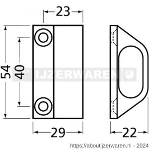 Hermeta 3600 garderobebuis steun eind Gardelux 1 voor buis 1010 glasbescherming nieuw zilver - W20102217 - afbeelding 2