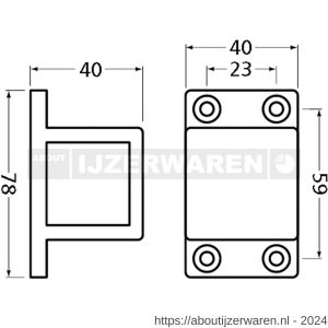 Hermeta 3670 doorvalbeveiliging steun op de dag links en rechts wit - W20101839 - afbeelding 2