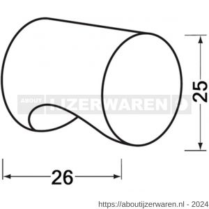 Hermeta 3732 cilinder meubelknop 25x26 mm M4 zwart EAN sticker - W20101392 - afbeelding 2