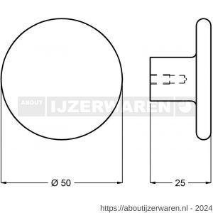 Hermeta 3755 meubelknop rond 50 mm zwart EAN sticker - W20101394 - afbeelding 2