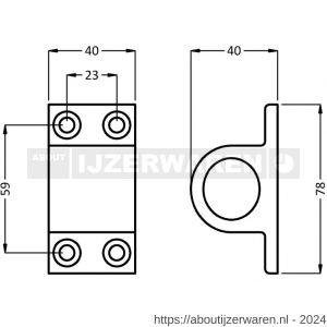 Hermeta 3870 doorvalbeveiliging steun op de dag links en rechts wit - W20100078 - afbeelding 2