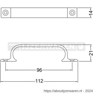 Hermeta 4231 hand- en meubelgreep 96 mm opschroevend nieuw zilver EAN sticker - W20101153 - afbeelding 2