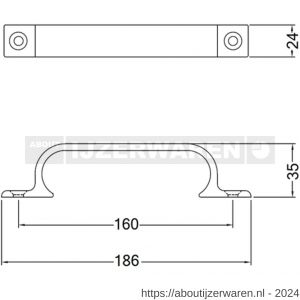 Hermeta 4233 hand- en meubelgreep 160 mm opschroevend mat zwart EAN sticker - W20101719 - afbeelding 1