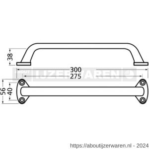 Hermeta 4268 hand- en meubelgreep 300 mm opschroevend nieuw zilver EAN sticker - W20101935 - afbeelding 2