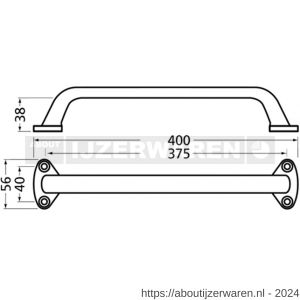 Hermeta 4270 hand- en meubelgreep 400 mm opschroevend zwart EAN sticker - W20102088 - afbeelding 2