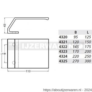 Hermeta 4321 deurduwer 150x113 mm 2x 8,5 mm naturel EAN sticker - W20100144 - afbeelding 2