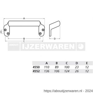 Hermeta 4550 raamlichter 110 mm nieuw zilver - W20101782 - afbeelding 2