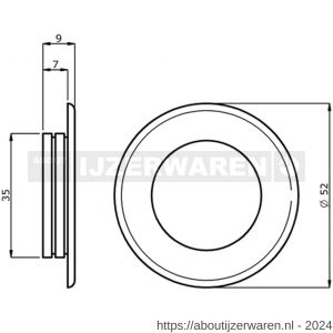 Hermeta 4554 schuifdeurkom rond 52 mm naturel - W20100179 - afbeelding 2