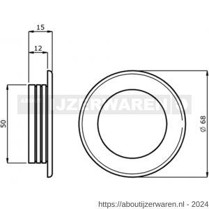 Hermeta 4555 schuifdeurkom rond 68 mm nieuw zilver - W20100184 - afbeelding 2